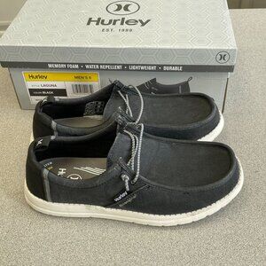 Hurley Laguna Bungee Shoes Men's Size 8 Slip-On Black Memory Foam Canvas